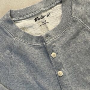 Madewell Light Gray Henley Top Small